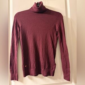 Ralph Lauren Burgundy Knit Turtleneck Top